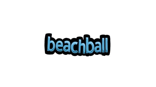 Wit Scherm Animatie Video Geschreven Beachball — Stockvideo