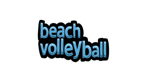 白屏动画视频编写Beach Volleyball — 图库视频影像