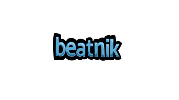 Wit Scherm Animatie Video Geschreven Beatnik — Stockvideo