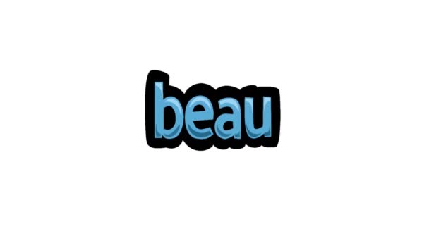 White Screen Animation Video Written Beau — стокове відео