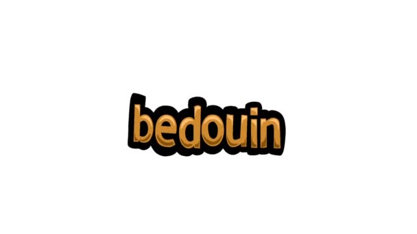 White Screen Animation Video Written Bedouuin — стокове відео