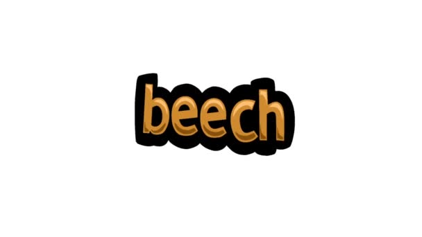 Vit Skärm Animation Video Skriven Beech — Stockvideo
