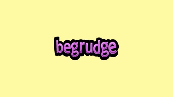 Yellow Screen Animation Video Written Begrudge — Stock Video