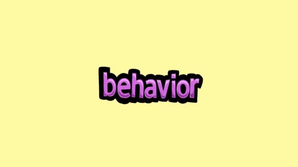 Żółty Ekran Animacji Wideo Napisane Behavior — Wideo stockowe