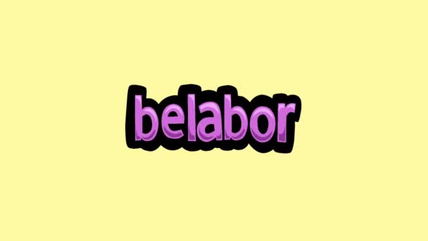 Yellow Screen Animation Video Written Belabor — Stock Video