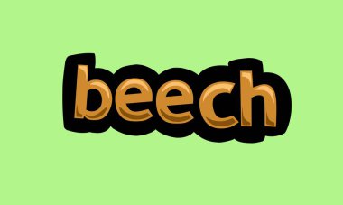 beech writing vector design on a green background very simple and very cool
