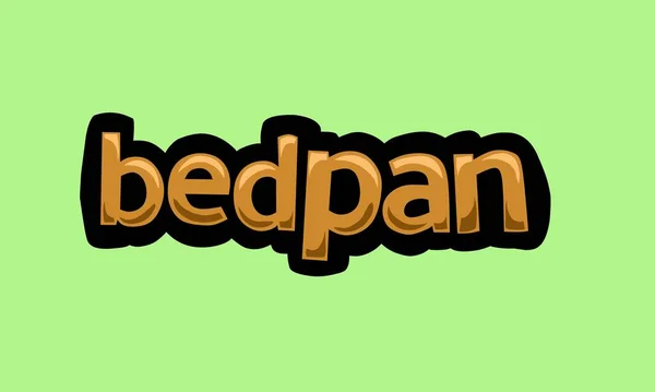 Bedpan Writing Vector Design Green Background Very Simple Very Cool — ストックベクタ