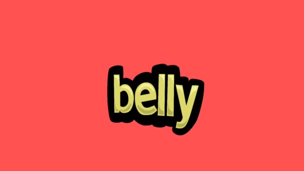 Vídeo Animación Pantalla Roja Escrito Belly — Vídeos de Stock