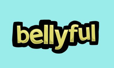 bellyful writing vector design on a blue background very simple and very cool
