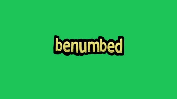 Zielony Ekran Animacji Wideo Napisane Benumbed — Wideo stockowe