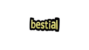 BESTIAL yazan beyaz ekran animasyon videosu
