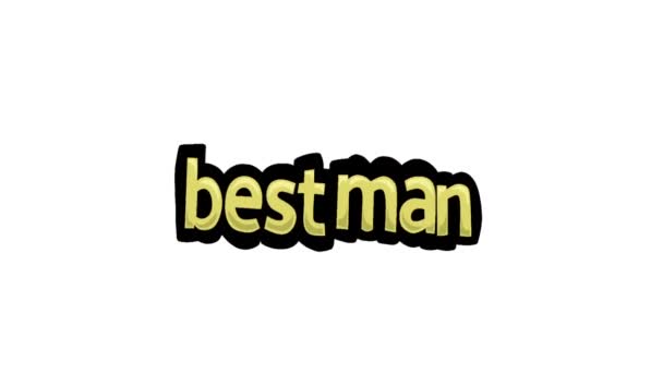 Vídeo Animación Pantalla Blanca Escrito Best Man — Vídeo de stock