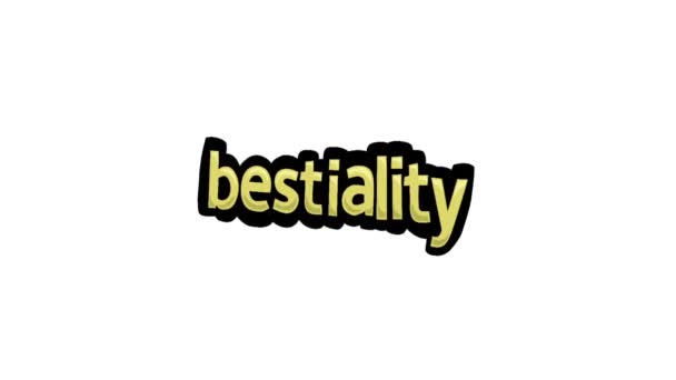 ホワイトスクリーンアニメーションビデオ書き込み Bestiality — ストック動画