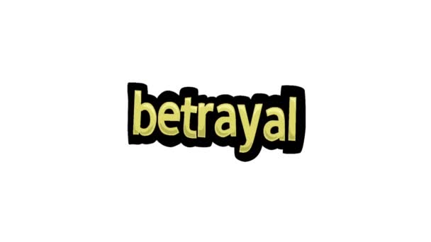 Video Animazione Schermo Bianco Scritto Betrayal — Video Stock