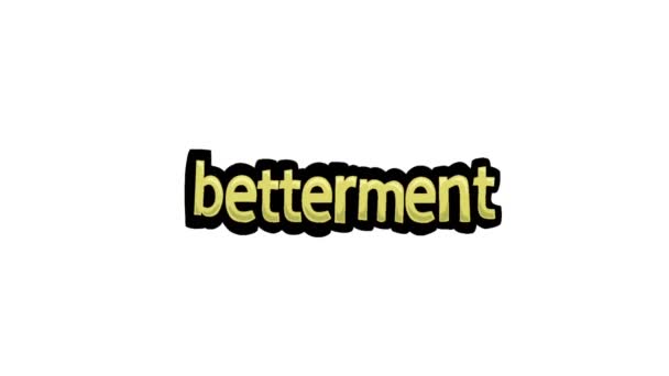 白い画面のアニメーションビデオが書かれました Betterment — ストック動画