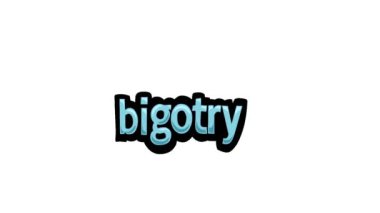 BIGOTRY yazılı beyaz ekran animasyon videosu