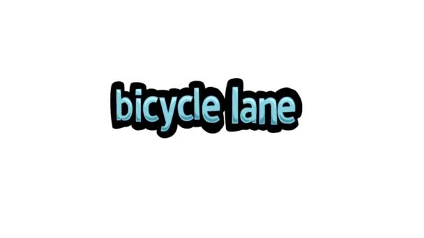 Βίντεο Κινουμένων Σχεδίων Λευκή Οθόνη Γραμμένο Bicycle Lane — Αρχείο Βίντεο