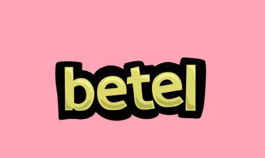 Pembe arka planda betel yazma vektör tasarımı çok basit ve çok havalı