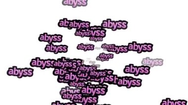Animasyon videosu beyaz arka planda ABYSS sözleriyle dağınık