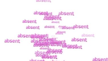 Animasyon videosu beyaz arka planda ABSENT sözleriyle dağınık