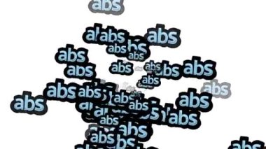 Beyaz arkaplanda ABS harfleri olan animasyon videosu