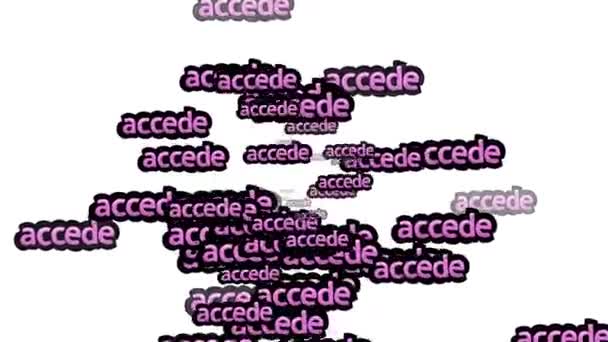 在白色背景上以Accede字分散的动画视频 — 图库视频影像