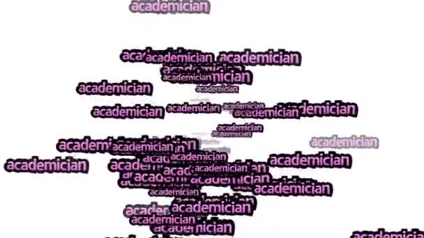 白い背景に Academician という言葉を散りばめた動画 — ストック動画