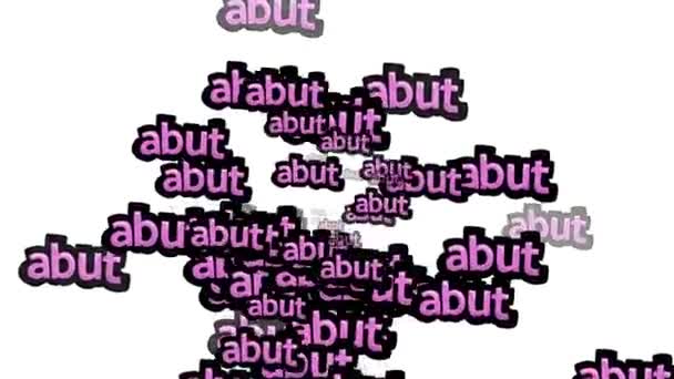 白い背景に Abut という言葉が散りばめられた動画 — ストック動画