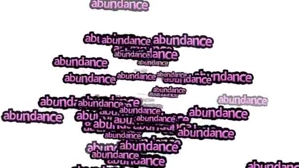 在白色背景上用Abundance这个词分散的动画视频 — 图库视频影像