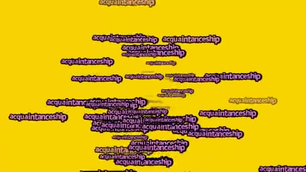 黄色い背景に という言葉が散りばめられたアニメーションビデオ — ストック動画