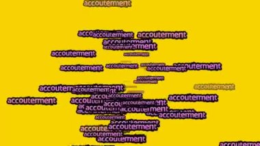 Sarı arka planda ACCOUNTERMENT sözleriyle dağılmış animasyon videosu