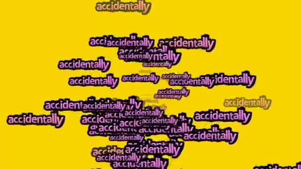 Geanimeerde Video Verspreid Met Woorden Accidentally Een Gele Achtergrond — Stockvideo