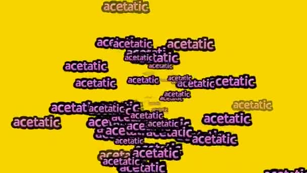 Анимированное Видео Разбросанное Словами Acetatic Желтом Фоне — стоковое видео