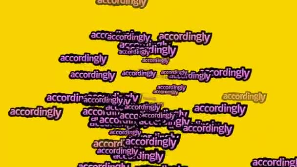 Animated Video Scattered Words Accordingly Yellow Background — Stock Video