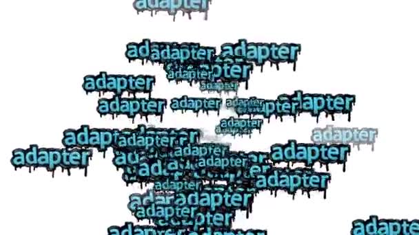 Анимированное Видео Разбросанное Словами Adapter Белом Фоне — стоковое видео