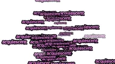 Beyaz arkaplanda AQUIESCENT sözleriyle dağılmış animasyon videosu