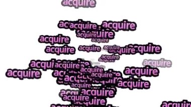 beyaz arkaplanda ACQUIRE sözleriyle dağılmış animasyon videosu