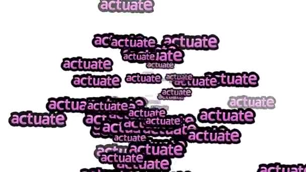 动画视频分散在白色背景上 文字为Actuate — 图库视频影像