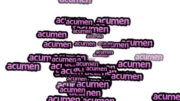 Animated Video Scattered Words Acumen White Background — Stock Video