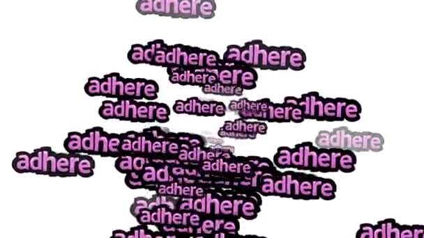 动画视频 背景为白色 上面有 Adhere — 图库视频影像