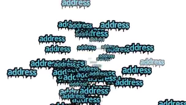 白い背景に Address という言葉が散りばめられた動画 — ストック動画