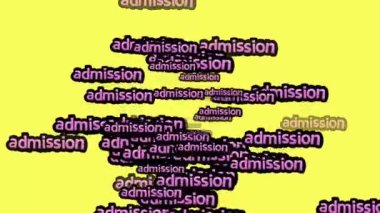 Sarı arka planda ADMISSION sözleriyle dağılmış animasyon videosu