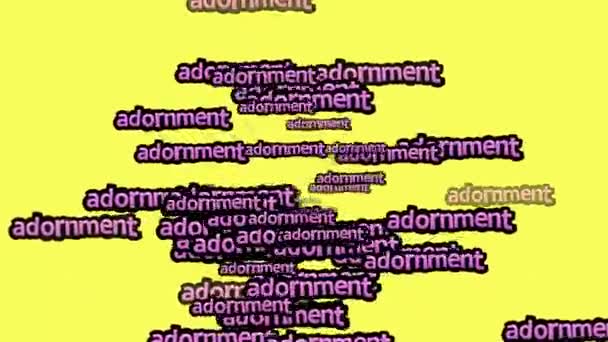 Κινούμενο Βίντεο Διάσπαρτο Τις Λέξεις Adornment Κίτρινο Φόντο — Αρχείο Βίντεο