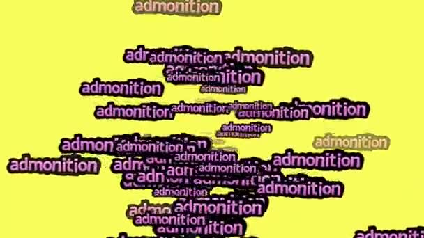 Анимированное Видео Разбросанное Словами Admonition Желтом Фоне — стоковое видео