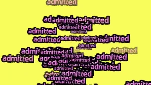 Animated Video Scattered Words Admitted Yellow Background — Stock Video