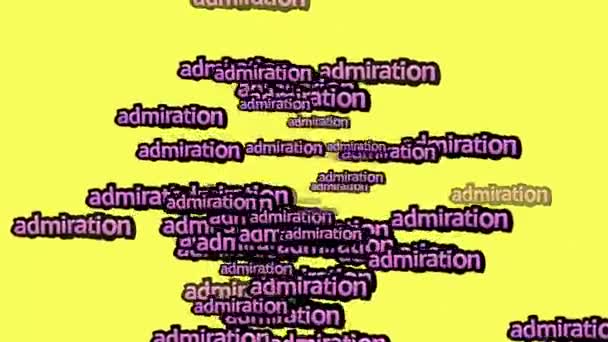 Animasyon Videosu Sarı Arka Planda Admiration Sözleriyle Dağınık — Stok video