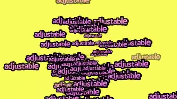 Animated Video Scattered Words Adjustable Yellow Background — Stock Video