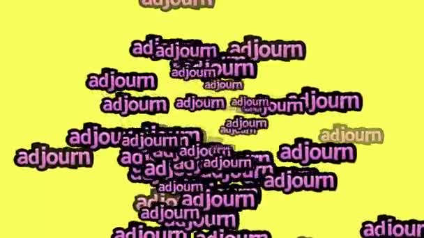 Анімаційне Відео Розсіяне Словами Adjoum Жовтому Фоні — стокове відео