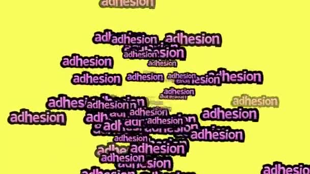 动画视频 黄色背景上有 Adhesion — 图库视频影像