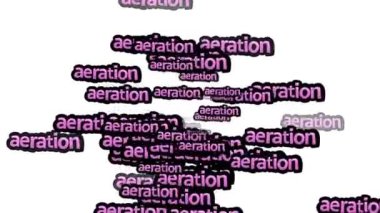 Animasyon videosu beyaz arka planda AERATION sözleriyle dağınık